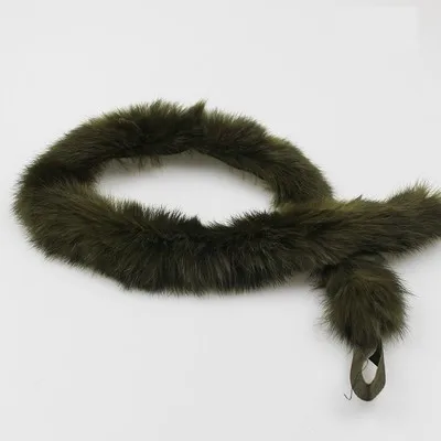 Army green Натуральный утолщенный мех кролика отделка одежды аксессуары из натурального меха полосы для свитера пальто капюшон шляпа Diy пушистый - Цвет: Army green