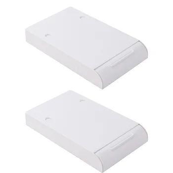 

2pc Drawer Style Storage Box Hidden Adhesive Pen Box Under Table Desk Organizer
