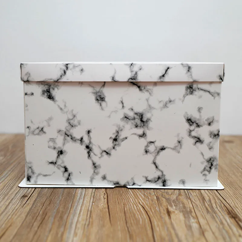5pcs Marble Square Box Packaging Birthday Cake Baking Box Birthday Party Favor Decoration Cakes Dessert Boxes