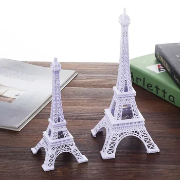 

18cm 25cm White Eiffel Tower Building Model European World Famous Architecture Model Paint Crafts Travel Souvenir Toys Children