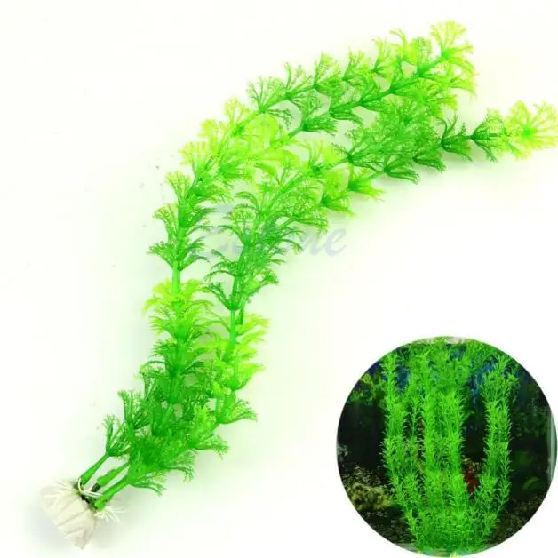 Красивое Зеленое 13 украшение из искусственной травы, аквариумные аксессуары для аквариума, украшение для растений, пластиковая керамика 32 см# R15