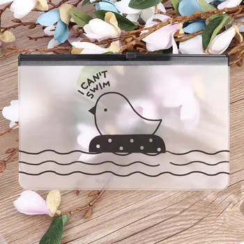 

Fashion Office Student Stationery Cute Creative Chicken PVC Envelope Receive Bag Translucent Pencil Bags File Holder for Girls