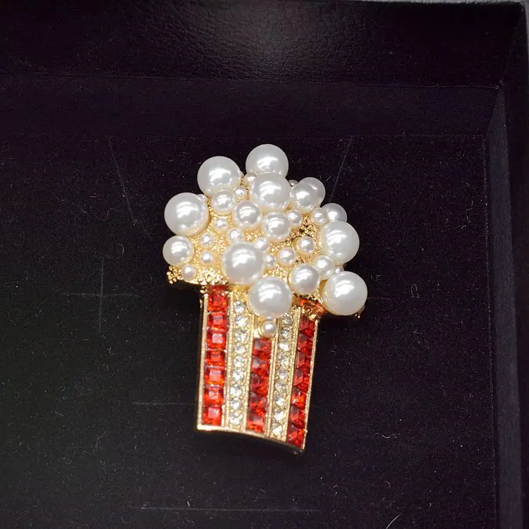 

Qingdao Galaxy Remember Europe And America Fashion Ornament Imitation Pearl Popcorn Brooch Women's Clothing