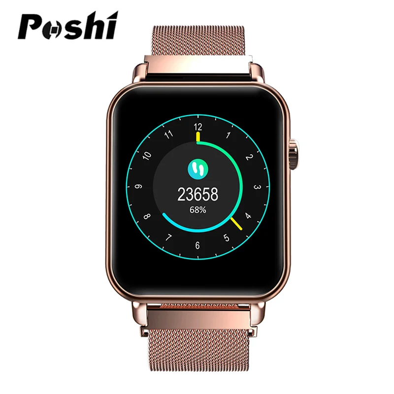 rose gold steel Мужские Смарт-часы с монитором сердечного ритма спортивные водонепроницаемые фитнес-трекер для IOS телефонов Android часы с камерой умные часы для женщин - Цвет: rose gold steel