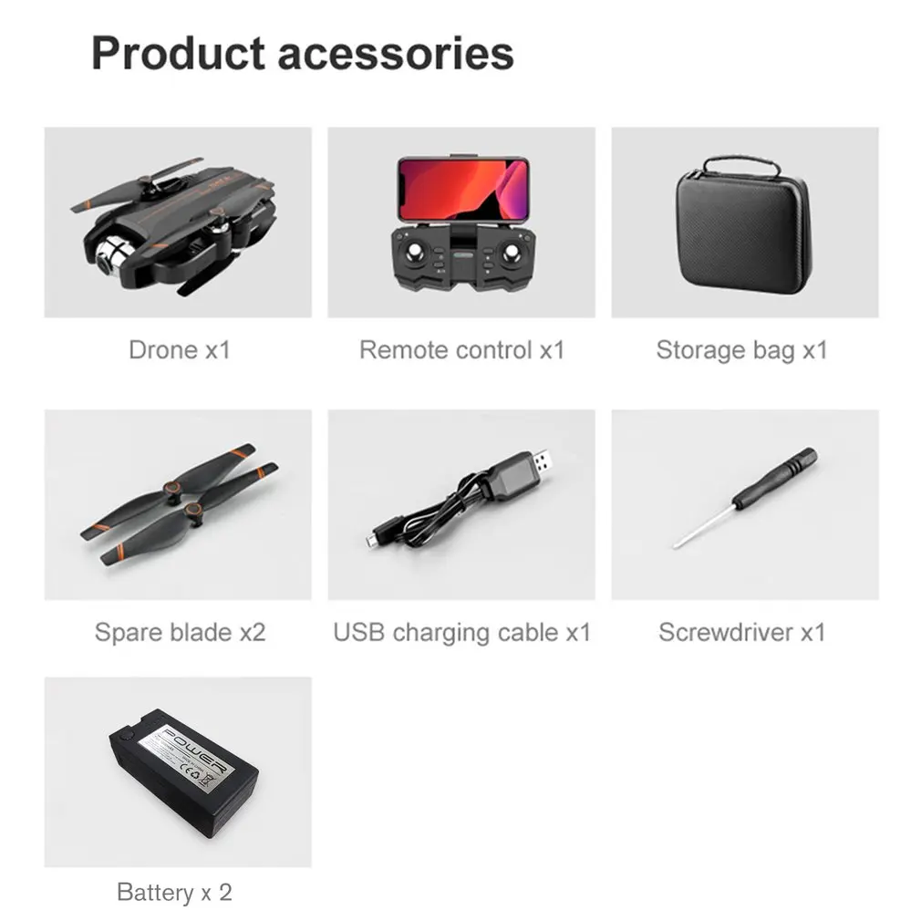 S5 Optical Flow Folding Drone with 1080P/4K HD ESC Dual Camera Geasture Photo APP Control RC Airplane Headless Mode RC Drone - Цвет: 1080P 2B bag