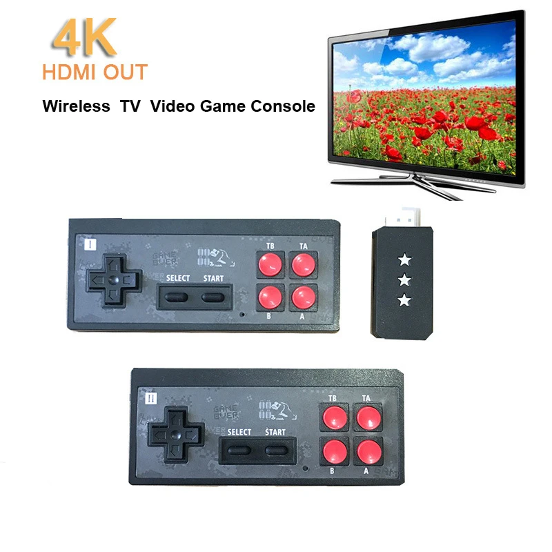 Беспроводная портативная ТВ Видео игровая консоль USB встроенный в 600 Классическая игра 8 бит мини видео консоль Поддержка AV/HDMI выход