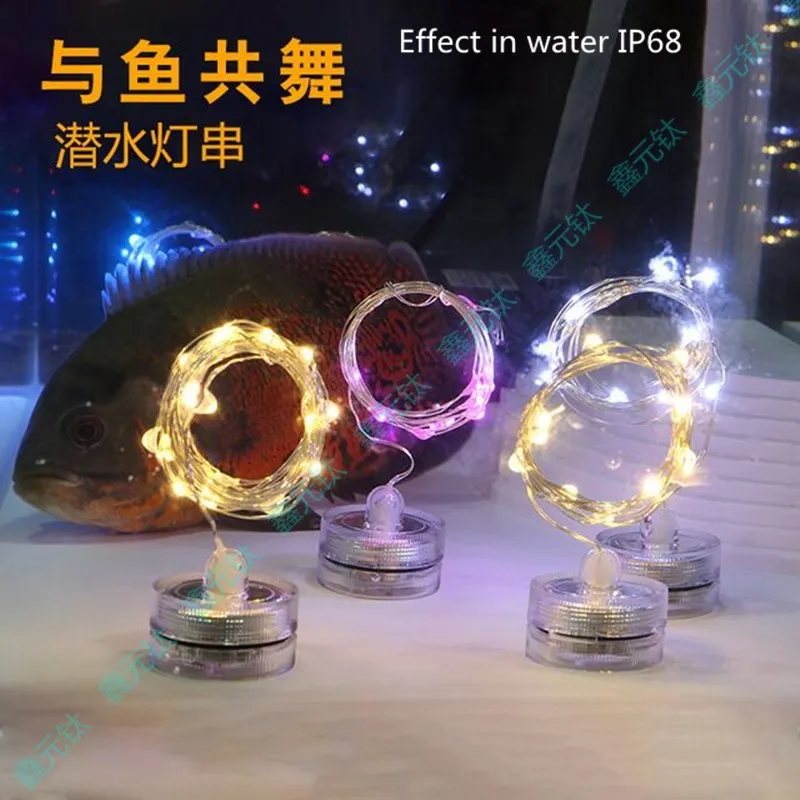 

led lighting strings IP68 1M 2meter 6V Underwater decorative lamp Aquarium waterproof lamp string Christmas tree lights