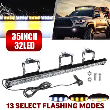 

35" 32 LED Car LED Bar Work Bar Strobe Light Warning Light Flashing 13 Modes for Jeep Pickup Boat OffRoad Off Road 4WD 4x4 Truck