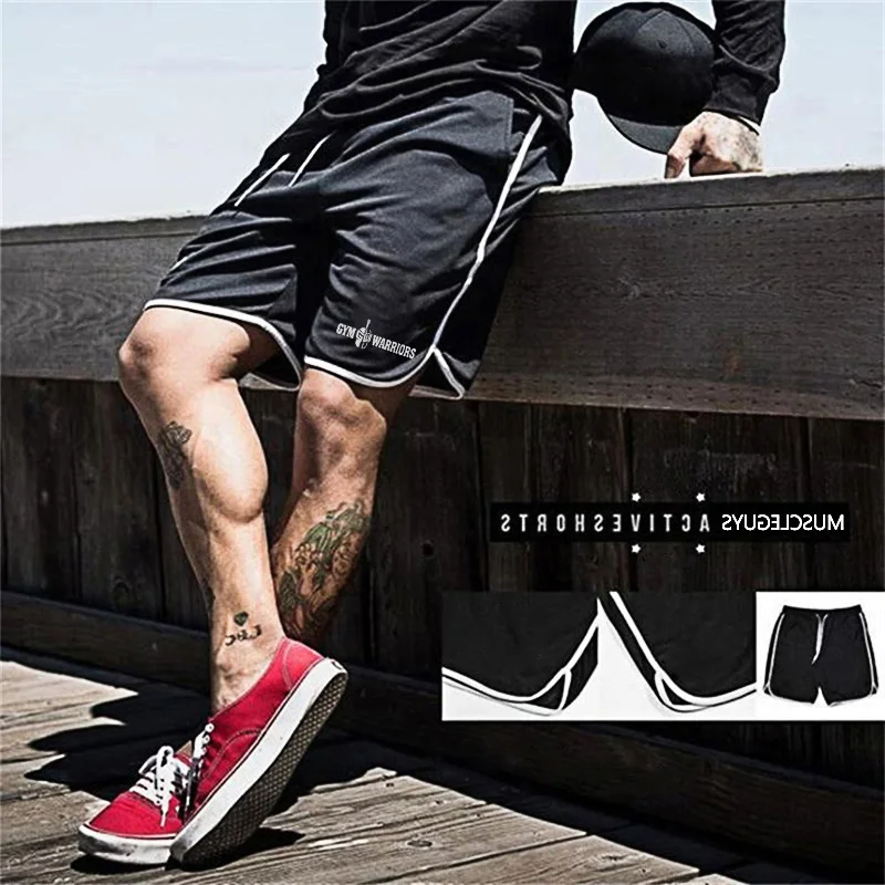 Summer Brand Mesh Quick Dry Fitness Shorts Men Gym Knee Length Bodybuilding Active Shorts Joggers Workout Sweat Short Pants casual shorts for men