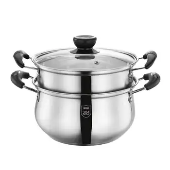 

Thickened Stainless Steel Soup Pot Household Porridge Pot Soup Pot Hot Pot Milk Pot Steamer Gas Induction Cooker Pot Kitchen Pan