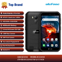 Ulefone Power X7 Pro Android 10 смартфон, 4 Гб оперативной памяти, 32 Гб встроенной памяти, 4000 мА/ч, IP68 Водонепроницаемый мобильный телефон Bluetooth 5,0 NFC 4 аппара...