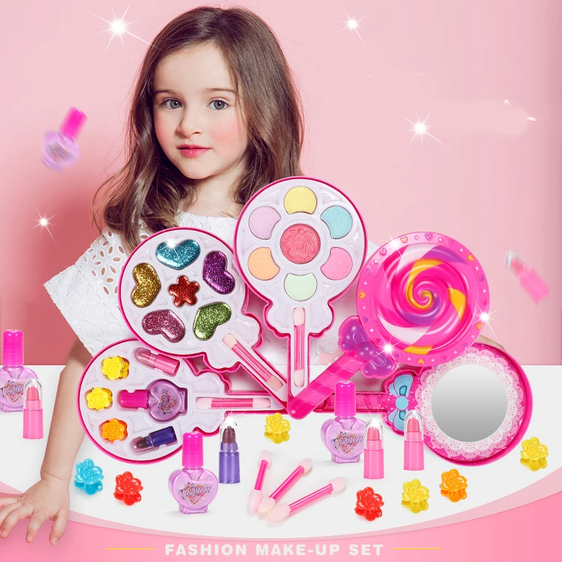 Игрушка для макияжа для девочек, детский набор для макияжа, безопасный нетоксичный набор для макияжа, игрушка для девочек, косметическая