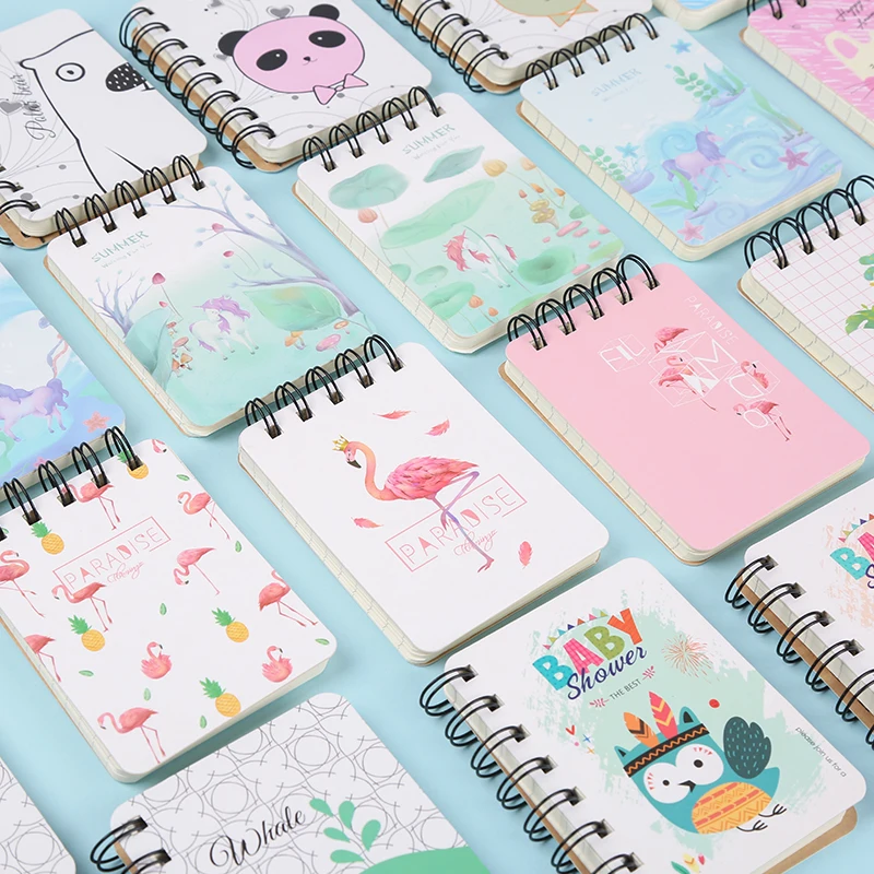 1 Pc Kawaii Mini Notebook Loose-leaf Flip-up Portable Coil Korean Pocket Notepad Book School Stationery | Канцтовары для офиса и