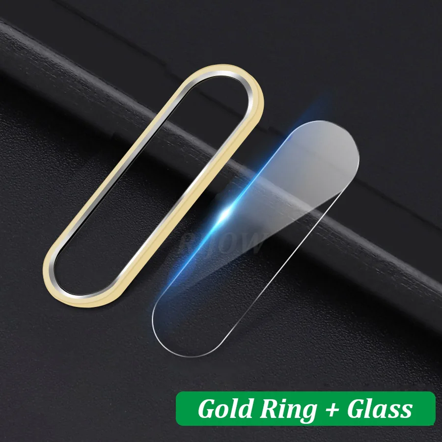 Gold ring and glass Металлическое кольцо Камеры Len для Xiaomi mi Note 10 Pro закаленное стекло Red mi Note 8 8T Pro 7 Защита экрана Global Xio mi CC9 9 lite - Цвет: Gold ring and glass