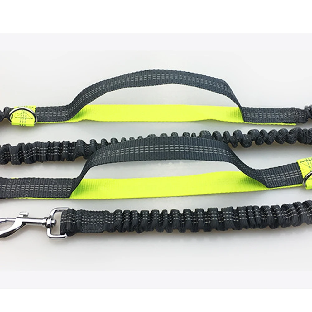 Reflective Leash Traction Rope Pet Dog Running Belt Elastic Hands Freely Jogging Pull Dog Leash Metal D-ring Leashes luxury dog collars.
