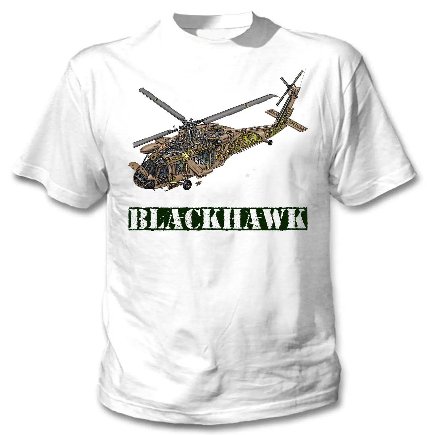BLACKHAWK UH-60 HELICOPTER INSPIRED - NEW WHITE COTTON TSHIRT | Мужская одежда