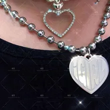 Харадзюку, модное ожерелье с кулоном в стиле панк для девушек, Интернет, она, дьявол, женское готическое ожерелье из нержавеющей стали, женские милые ожерелья CL113