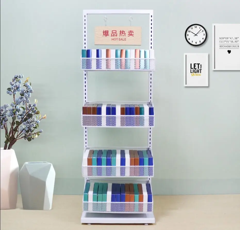 

Cosmetics display rack, mask rack, convenience store doorway promotion rack, cashier's small shelf.