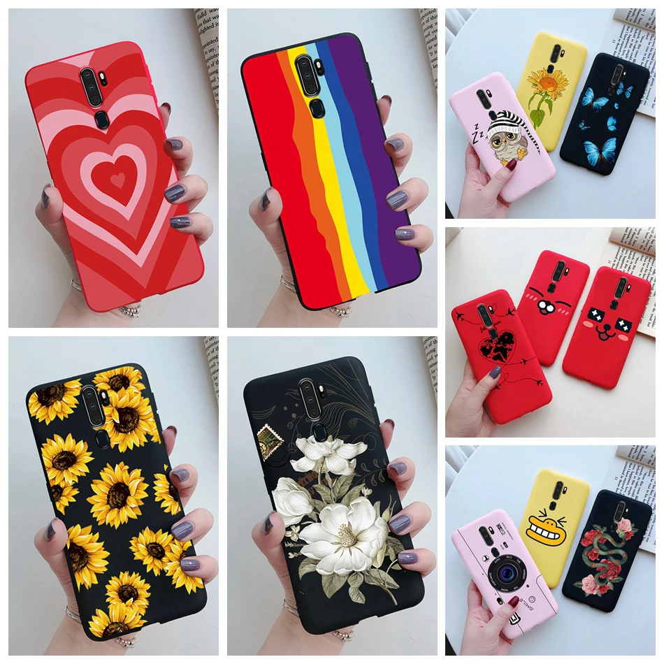 Case For OPPO A5 (2020) A9 (2020) A11X Soft Silicone Cute Heart Painted Cases TPU Back Cover For Coque OPPO A5 A9 A 5 2020 Funda cases for oppo cell phone