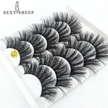 SEXYSHEEP, партия из 5 пар 3D искусственной норковые ресницы натуральные длинные накладные ресницы объем Накладные ресницы макияж расширение ресницы «maquiagem»