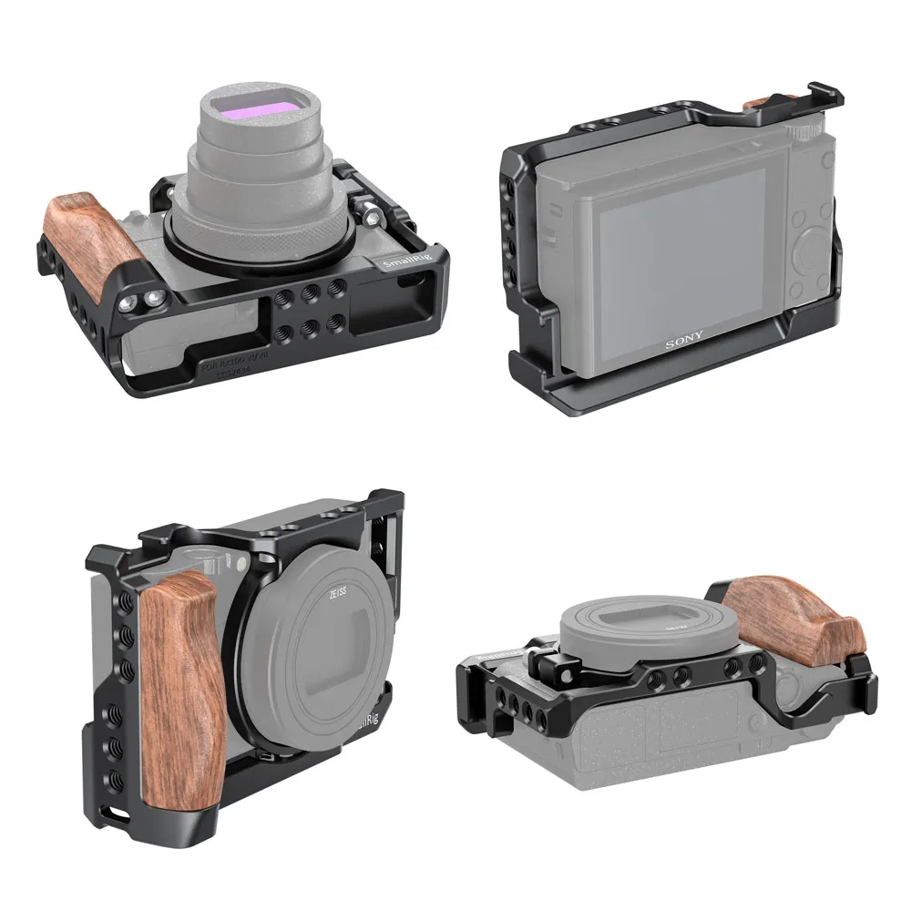 Фото Клетка SmallRig для камеры Sony RX100 VII и RX100 VI с деревянной боковой ручкой, крепление холодного башмака, микрофон Fr, DIY варианты 2434 №4