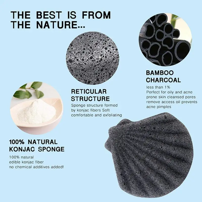 Спонж Konjac для лица, 9 цветов, косметический спонж для ухода за лицом, Чистящая губка, натуральный спонж Конняку, средство для умывания