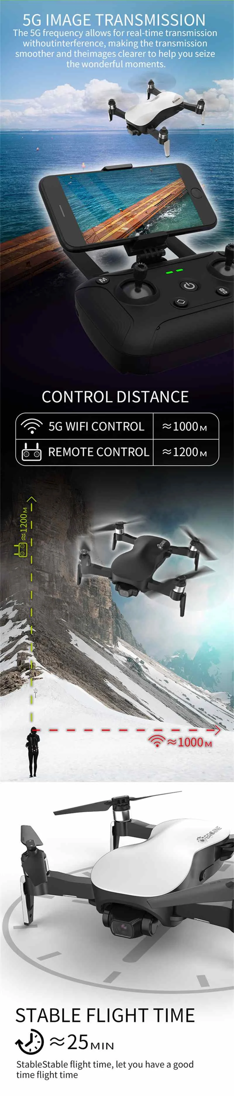 Eachine EX4 5G WI-FI 1,2 км с видом от первого лица gps с 4KHD Камера Дрон Квадрокоптер с дистанционным управлением 3-осевой стабильный Gimbal 25 минут времени полета RTF Дрон