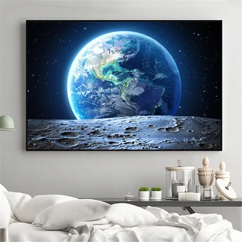 

Galaxy Stars Astronaut Planet Hole Space Posters and Prins Universe Earth Meteorite Wall Pictures for Living Room Decoration