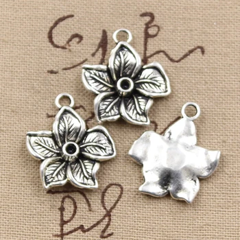 

5pcs Charms flower 25x22mm Antique Silver Color Plated Pendants Making DIY Handmade Tibetan Silver Color Finding Jewelry