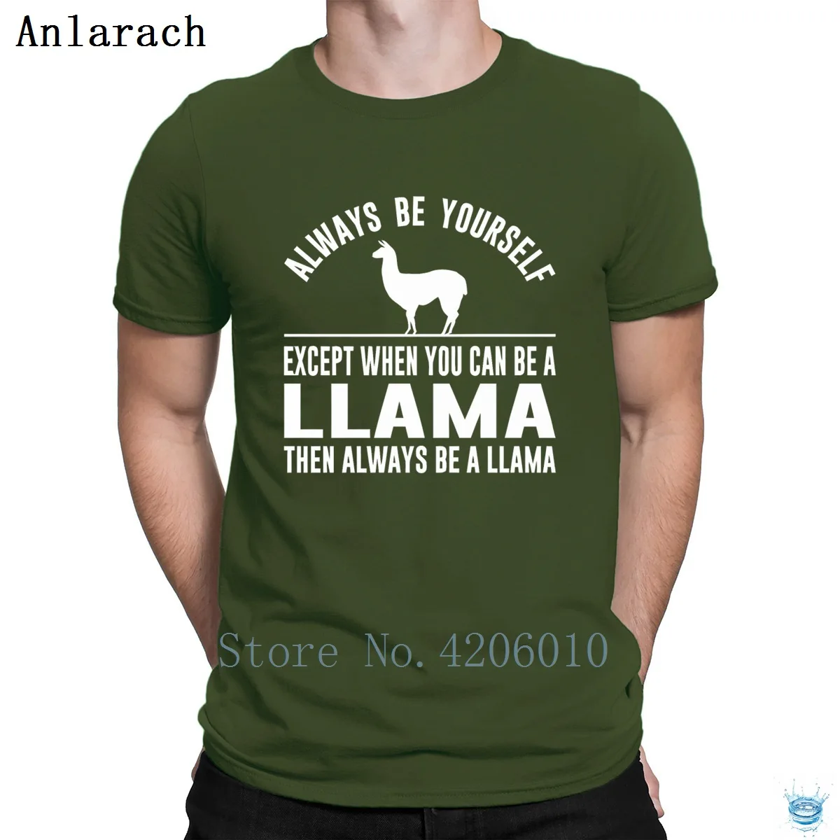 Always Be Yourself Llama футболка, дышащая, с принтом, дешевая, модная, футболка для мужчин,, Стандартный, короткий рукав, Anlarach, топ, футболка