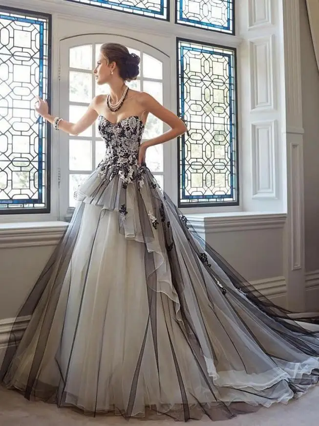 Vestido de novia милое Бохо черно-белое пикантное свадебное платье с кружевной аппликацией платье для матери невесты