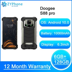 Прочный телефон DOOGEE S88 Pro, IP68/IP69K, аккумулятор 10000 мАч, светодиодный светильник, Восьмиядерный процессор Helio P70, 6 ГБ ОЗУ 128 Гб ПЗУ, Android 10