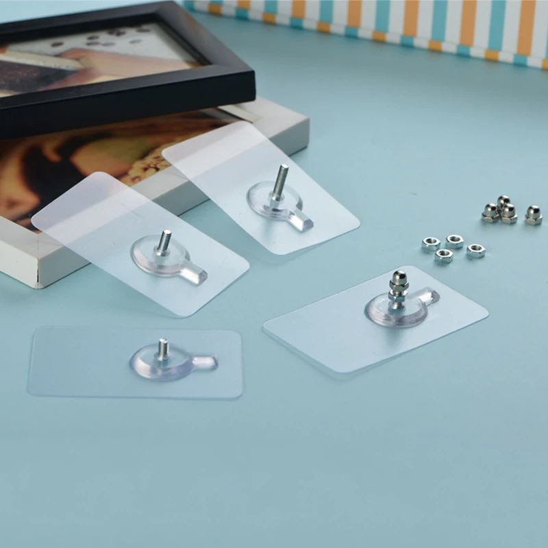 Picture Hanging Hook Adhesive Wall Hook Self Adhesive Hooks Wall Mount Hooks 10pcs Punch Free Screws Hanger Non-Marking Screw Stickers Wall Picture Hardwall Drywall Picture Hanging Kit Traceless Sticker