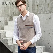 ^#Cheap UCAK Brand Pure Merino Wool 2019 New Arrival Casual Autumn Winter Sweater Vest Pull Homme Streetwear Warm Sweaters Clothes U3119 ^#Cheap UCAK Brand Pure Merino Wool 2019 New Arrival Casual Autumn Winter Sweater Vest Pull Homme Streetwear Warm Sweaters Clothes U3119