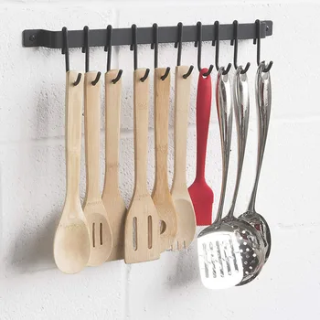 

Organizing Holder Accessories Utensil Wall Mounted Pot Hanger Rustic Heavy Duty Storage Rack With 10 S Hooks Coffee Mug Kitchen