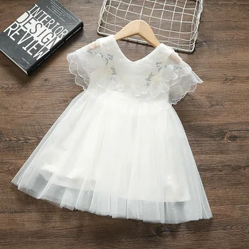 

Baby girl 1 year old birthday party dress butterfly princess dress bat sleeve mesh gauze fairy dress piano prom dress