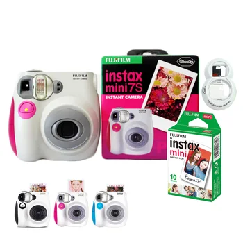 

Original Fujifilm Instax Mini 7s Instant Photo Camera Bundle with 10 Sheets Fuji Instax Mini White Film & Close-up Selfie Lens