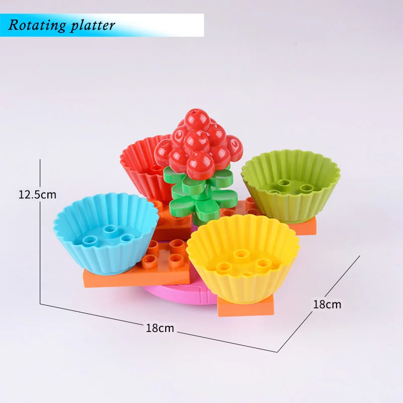 Rotating platter Большой размер блоки аксессуары игрушки Совместимые Duploed кирпич DIY Строительные кирпичи колесо обозрения Seesaw части для детей подарок для детей - Цвет: Rotating platter