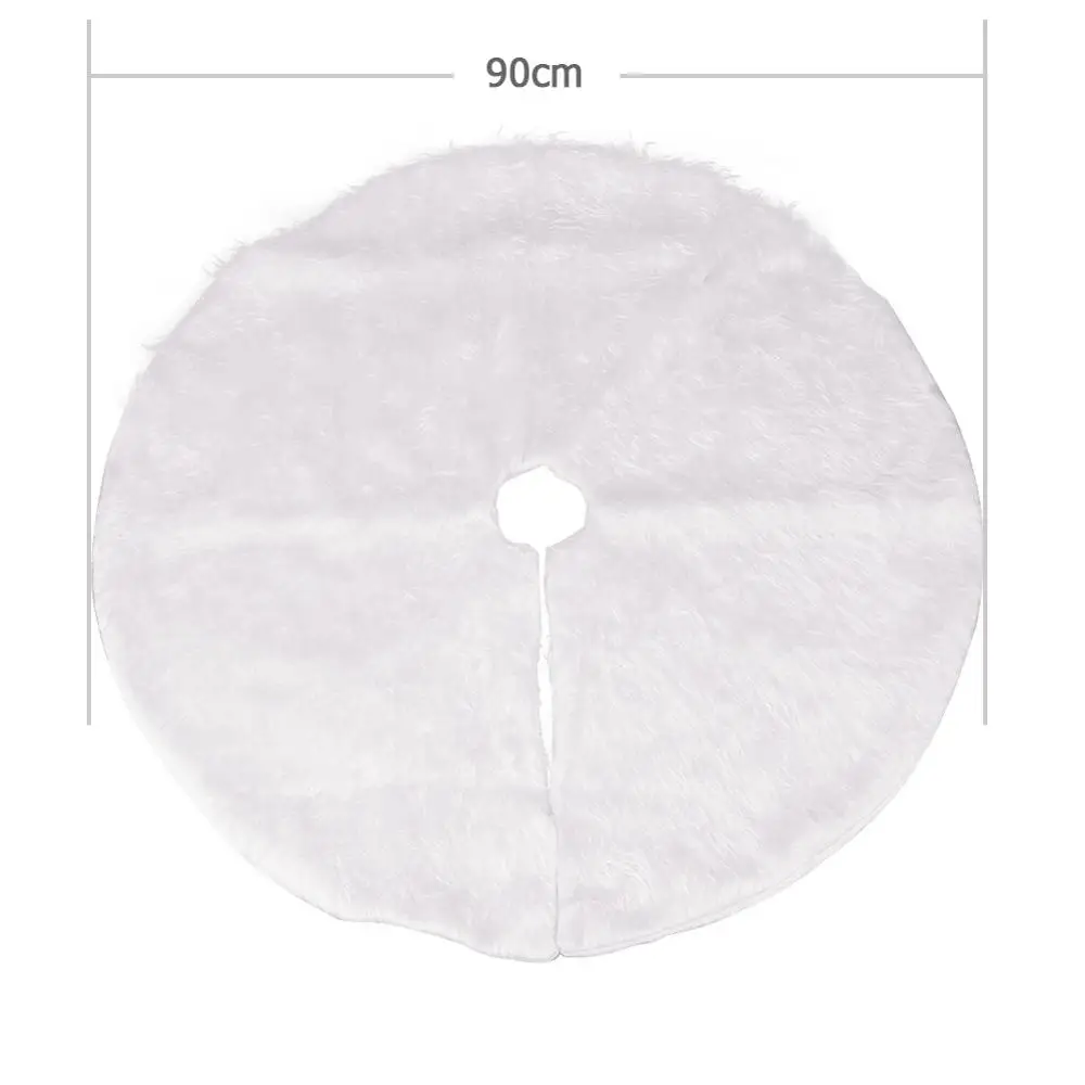 78/90/122 см белые плюшевые юбки для рождественской елки меховой ковер веселый рождественский круглый ковер для дома юбки для рождественской елки домашний декор