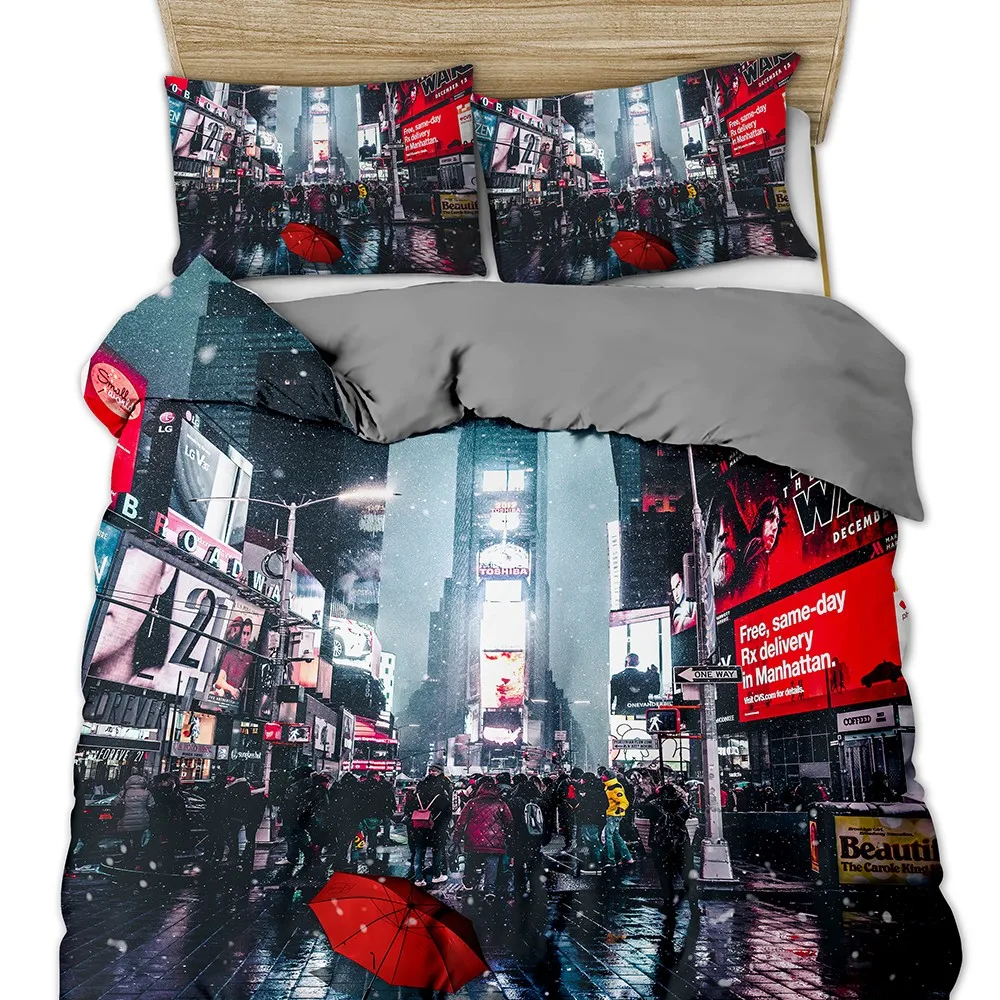 Комплект постельного белья 3D облицовочное покрытие для дизайна наборы Король Королева двойной размер дропшиппинг подарок для детей город
