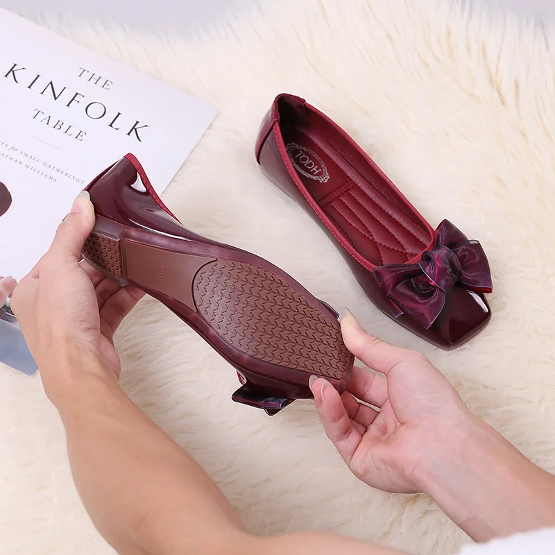 

2019 spring and autumn new women shoes Korean bow student flat shoes soft and comfortable large size women's single shoes