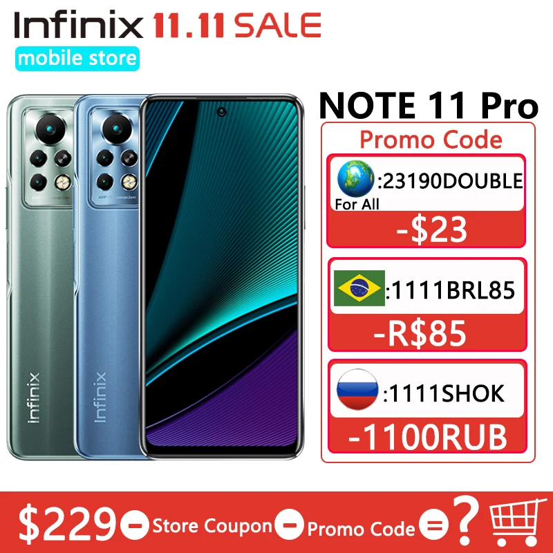 Смартфон Infinix Note 11 Pro 8 + 128 ГБ 6 95 '' Helio G96 120 Гц 64 мп 33 Вт аккумулятор 5000 | Мобильные