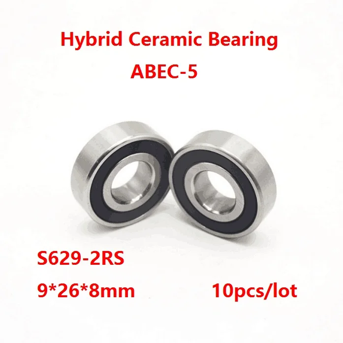 10pcs/lot S6292rs S629rs Abec5 Stainless Steel Hybrid Si3n4 Ceramic