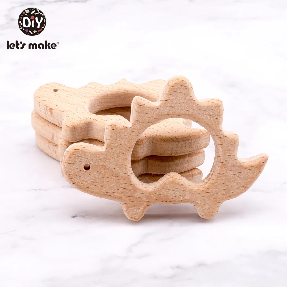 Let's Make 10 шт. деревянный Прорезыватель для зубов из натурального бука аксессуары DIY Подвеска граффити грызун ремесло Прорезыватель для зубов игрушка для младенцев