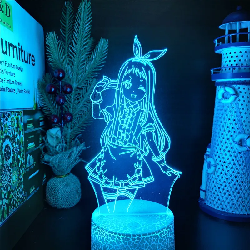 Night Light Blend S Hideri Kanzaki Anime Figure Manga 3D Lamp Luminaria Decoration Chambre Xmas Gifts Neon Decor Kawaii Lampe unicorn night light