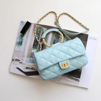 

Early Spring 2020 New Rhombic Ring Woven Chain Bag Sheepskin Pouch Shoulder Messenger Bag Luxury Handbags Women Bags Designer