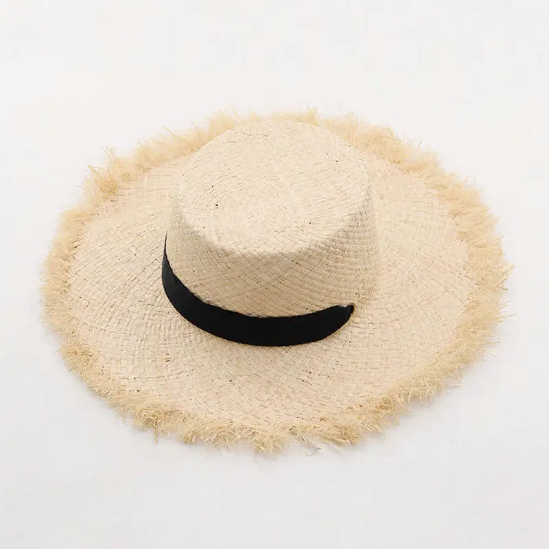 Новые летние шляпы от солнца для женщин raffia соломенная шляпа женская модная мягкая Длинная лента широкий пляжный навес шляпа