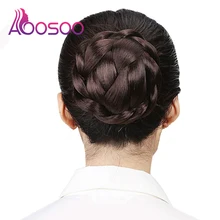 Чистый цвет 50 г женские клип в синтетическом Плетеный шиньон высокой температуры волокна волос для белых черных женские головные уборы