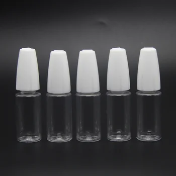 

5pcs Vape E-juice E-liquid E-cig empty Plastic Dropper Bottle PET long thin Needle Oil Bottle with white black cap