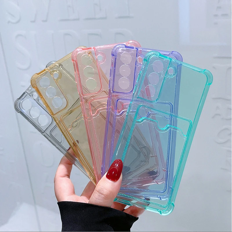 kawaii samsung phone cases Dành Cho Samsung A52 A32 A72 A22 A12 Ốp Lưng Với Khe Cắm Thẻ Cho Samsung S21 Plus S20 FE S8 S9 lưu Ý 20 S22 Cực Viền Chống Sốc cute phone cases for samsung 